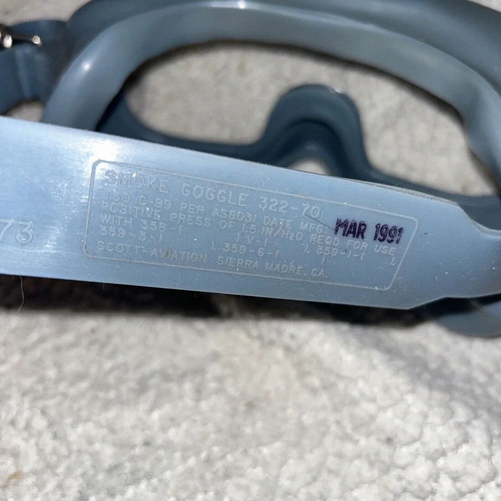 Scott Smoke Goggle 322-70 Aviation Protection‎ 1991 Rubber I1